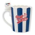 爆米花貓咪陶瓷杯 藍色