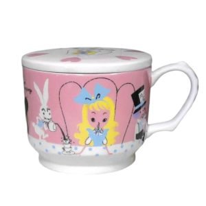 Alice In Wonderland Porcelain Mug With Lid - front view