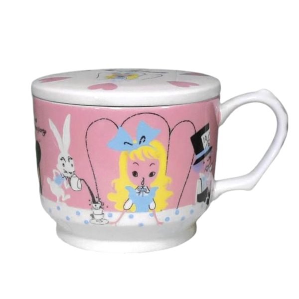 Alice In Wonderland Porcelain Mug With Lid - front view