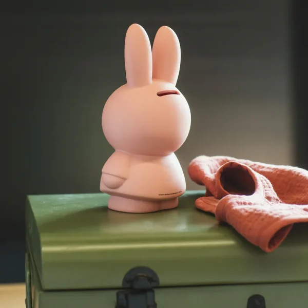 Miffy - 造型存錢罐(S) 煙粉色款 背面