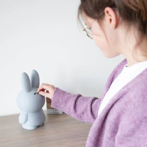 Miffy造型存錢罐(S) 銀藍色款可以作為擺設也可以存錢