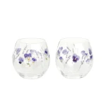 玻璃杯2件套裝 - 紫羅蘭款式,杯裡沒有飲料的樣子