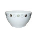 Miffy 花圖案碗 – 白底黑灰花