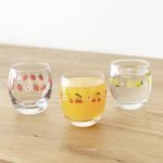 水果和花卉圖案玻璃杯 3種不同的圖案設計- 櫻桃、草莓和檸檬