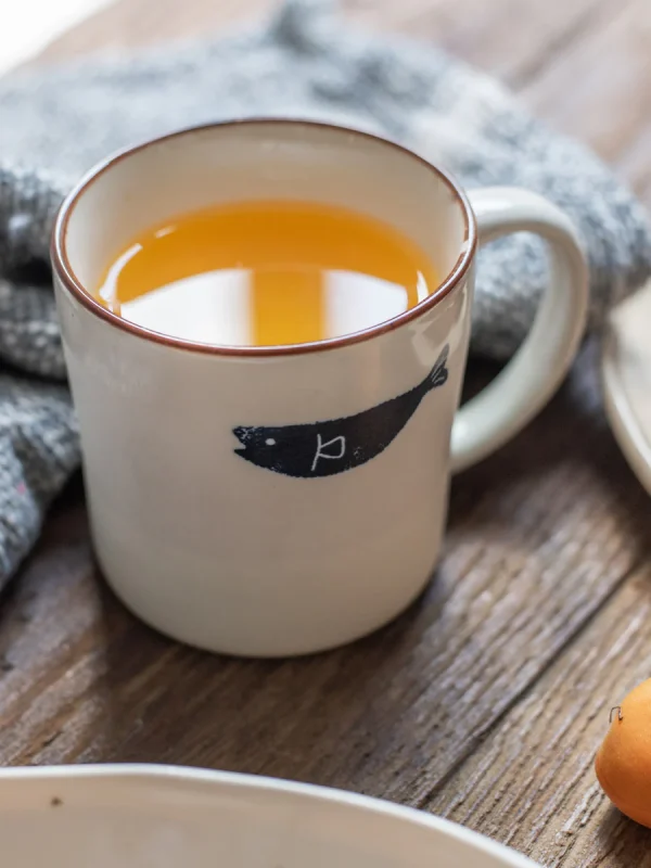 IZAWA 可愛藍色小魚 瓷器杯