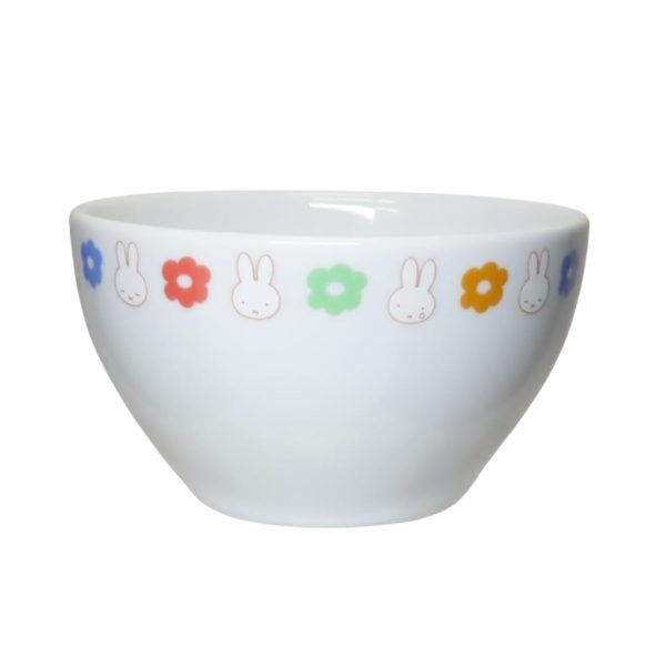 Miffy 花圖案碗 - 白底彩色花
