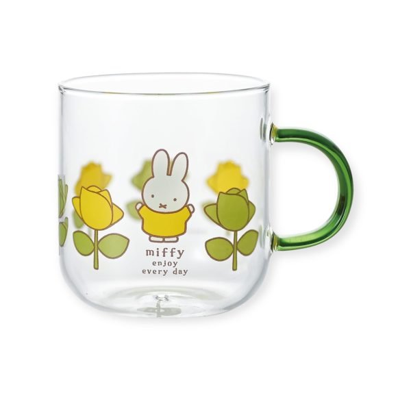 Miffy 彩色手柄耐熱玻璃杯 - 綠色 正面