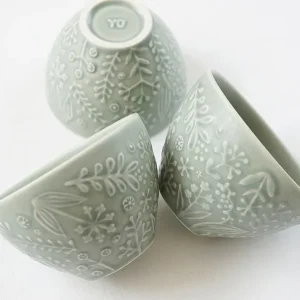 三個淡綠色杯不同角度的展示圖