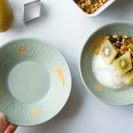 日本製 Yoshizawa 森林與熊綠色淺碗 2