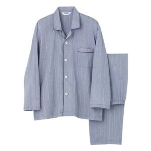 日本 Gunze 男裝春夏純棉吸汗速乾長袖睡衣套裝