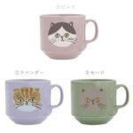 CDF ètendue I LOVE CAT！貓咪面圖案可堆疊陶瓷杯三種不同顏色合併圖