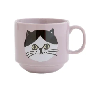 首頁 7 粉紅色CDF ètendue I LOVE CAT!貓咪面圖案可堆疊陶瓷杯 正面