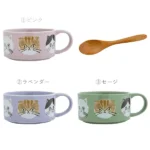 三種不同顏色的 CDF ètendue I LOVE CAT！貓咪湯碗和木湯匙的合併圖