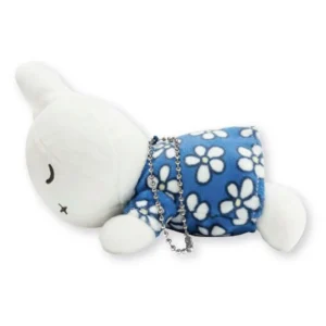 Miffy 熟睡公仔掛飾 - 藍色白花裙子