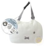 Miffy 米菲 車用掛式絨毛紙巾套 白色，正面展示與設計細節吊牌。